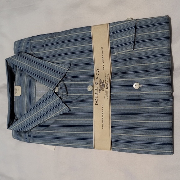 Ralph Lauren Double RL Blue and White Striped Shirt - Picture 13 of 14